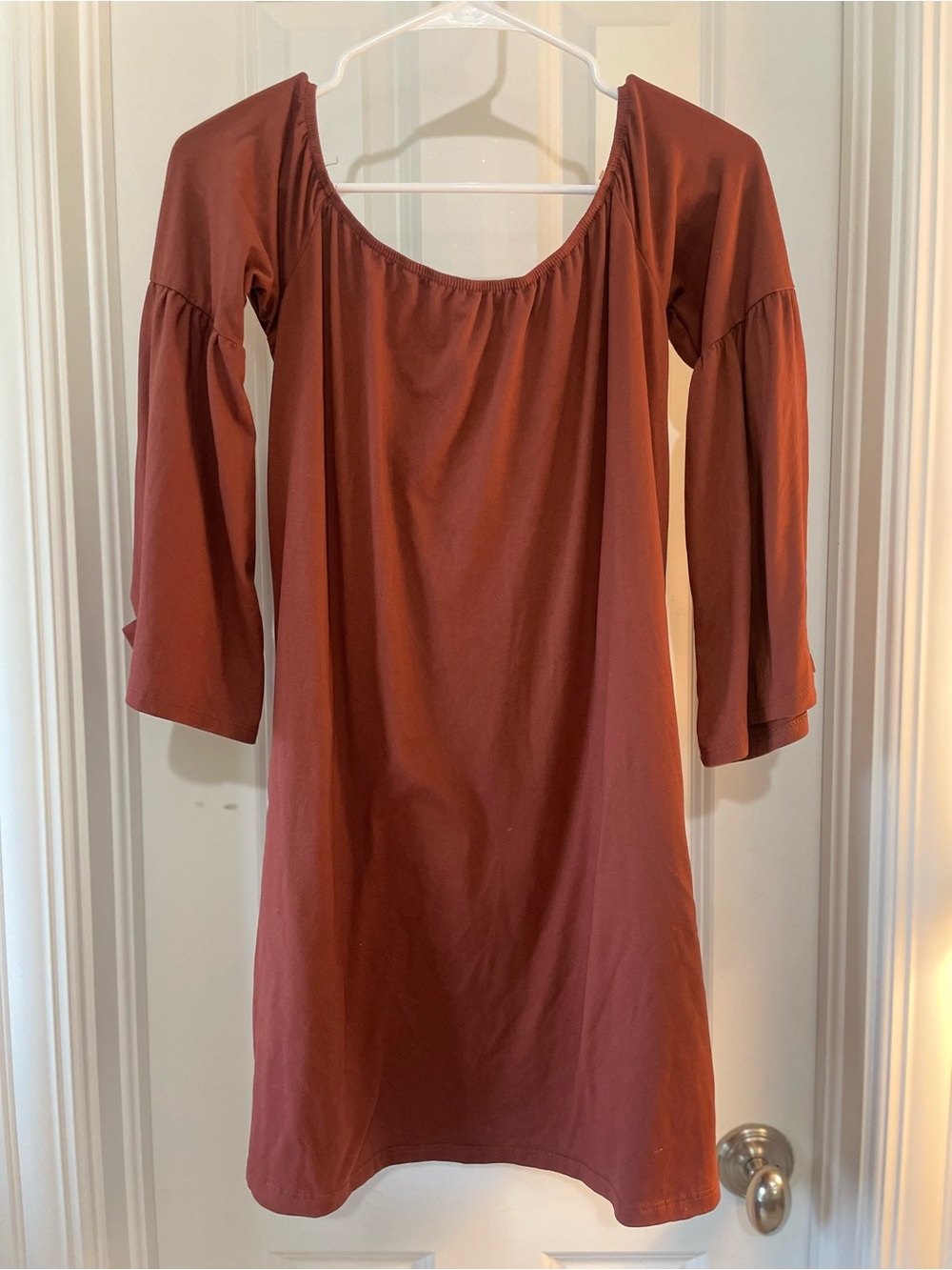 Women’s Rust Red Scoop Neck Dress